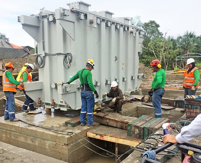 Conceptum Logistics - Transformator Aufsetzung auf Fundament in Iquitos